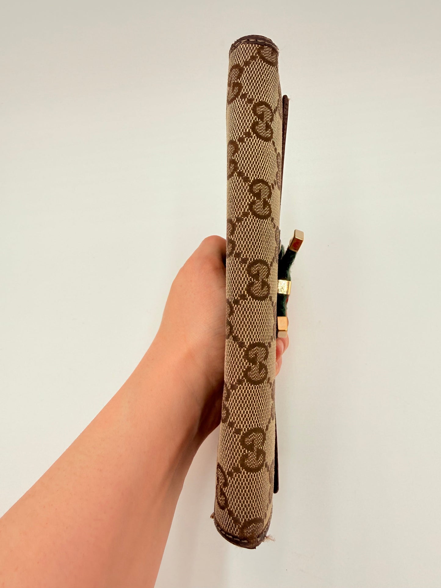 Wallet Luxury Designer By Gucci In Brown, Size:Large