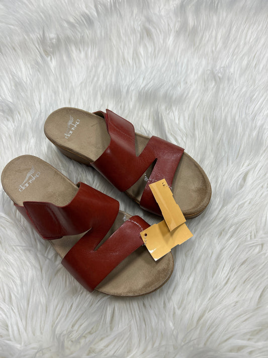 Sandals Heels Wedge By Dansko In Red, Size:8.5