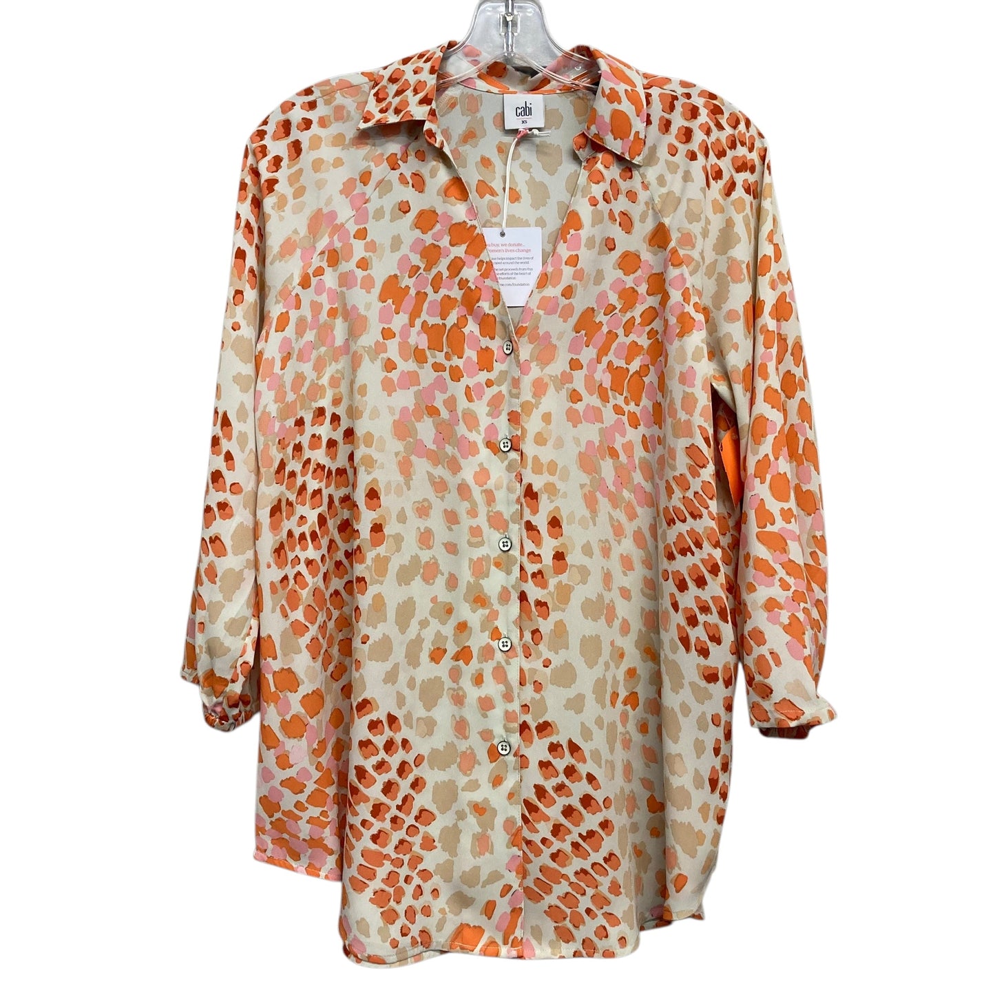 Top 3/4 Sleeve By Cabi In Orange, Size:Xs