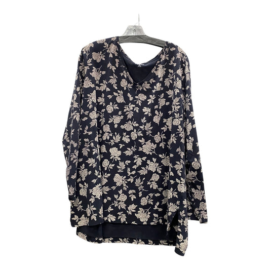 Top Ls By Lands End In Navy, Size:3X