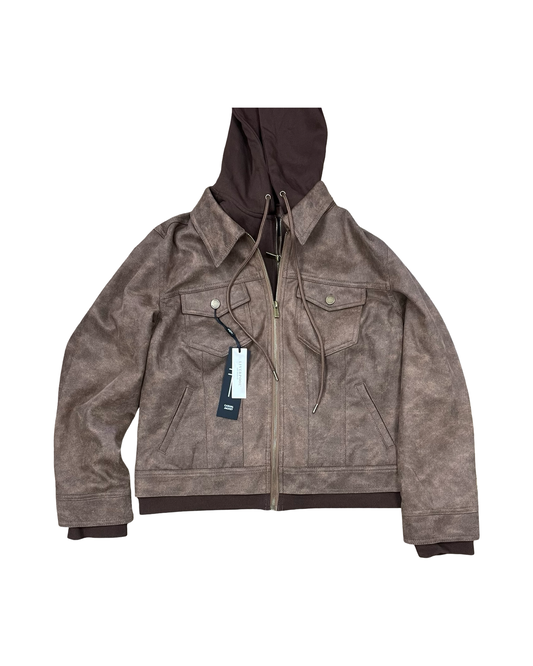 Jacket Moto By Liverpool In Brown, Size:M