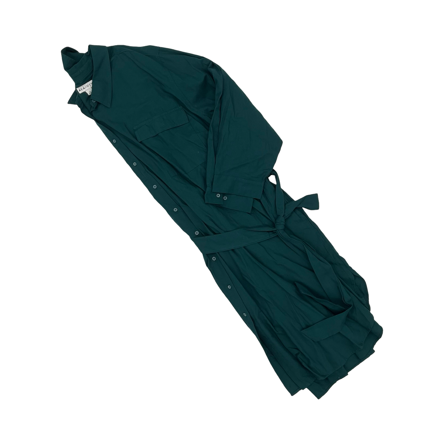 Dress Casual Midi By Ava & Viv In Green, Size:4X