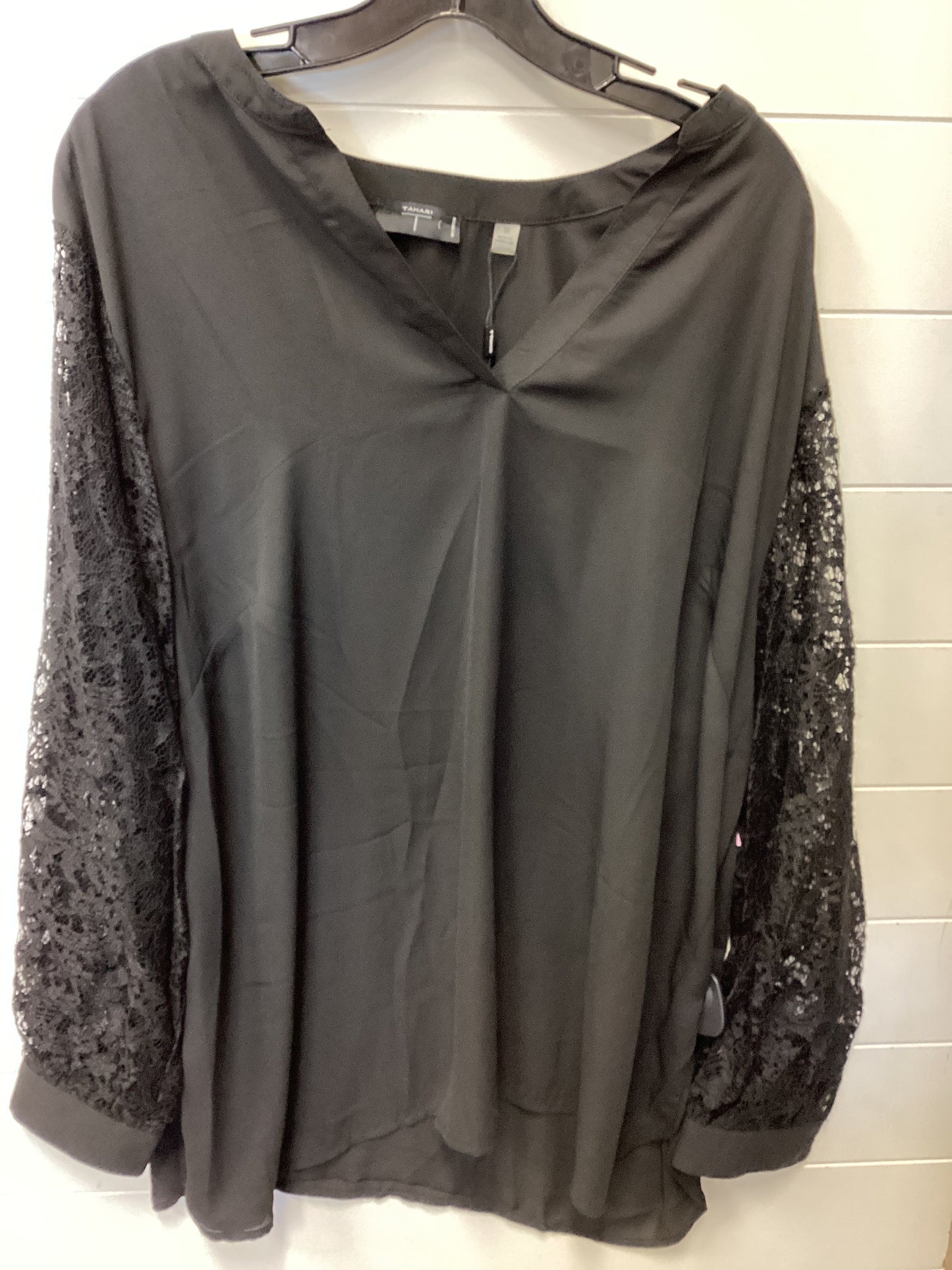 Top Ls By Tahari In Black, Size:3X