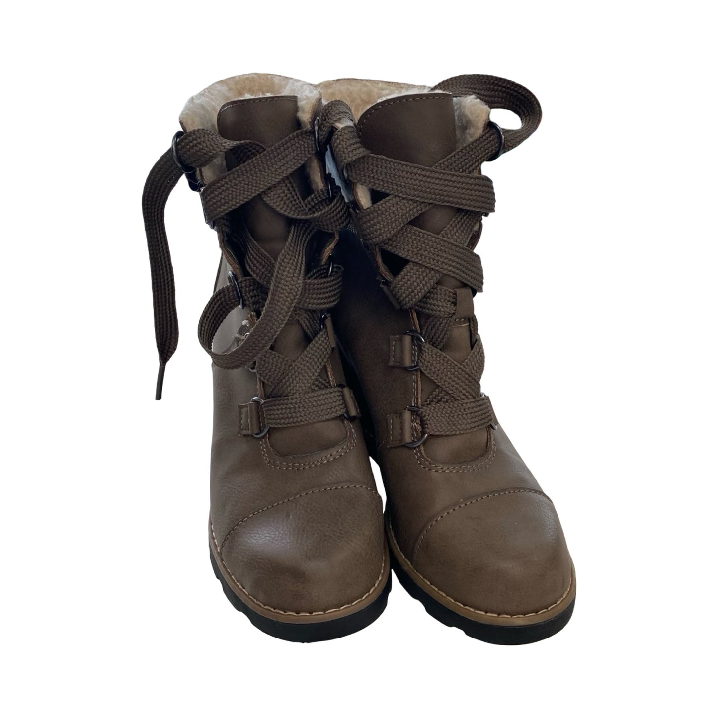 Boots Ankle Heels By Universal Thread In Brown, Size:6