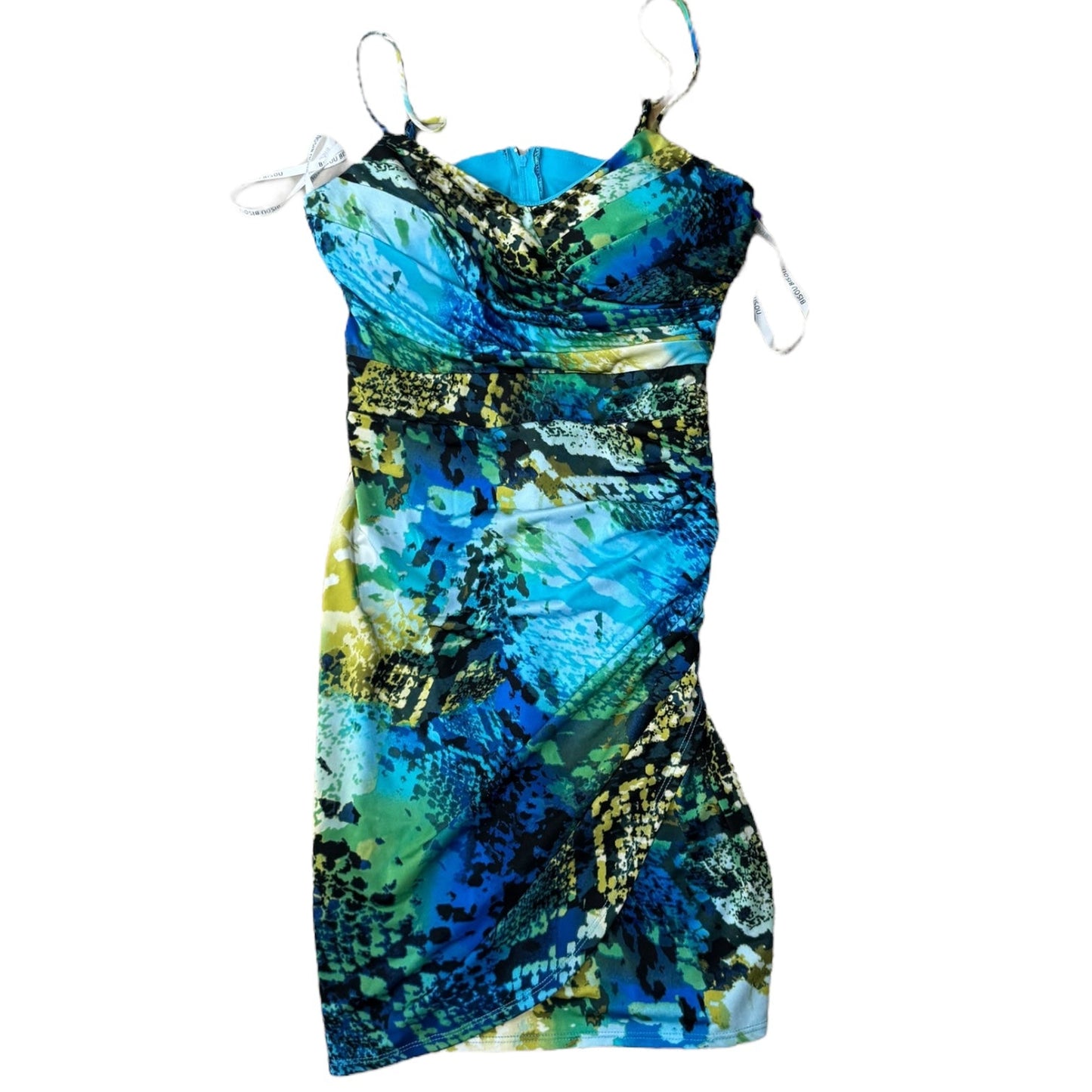 Dress Casual Short By Bisou Bisou In Blue & Green, Size:S