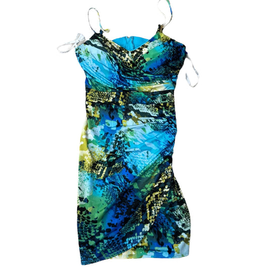 Dress Casual Short By Bisou Bisou In Blue & Green, Size:S