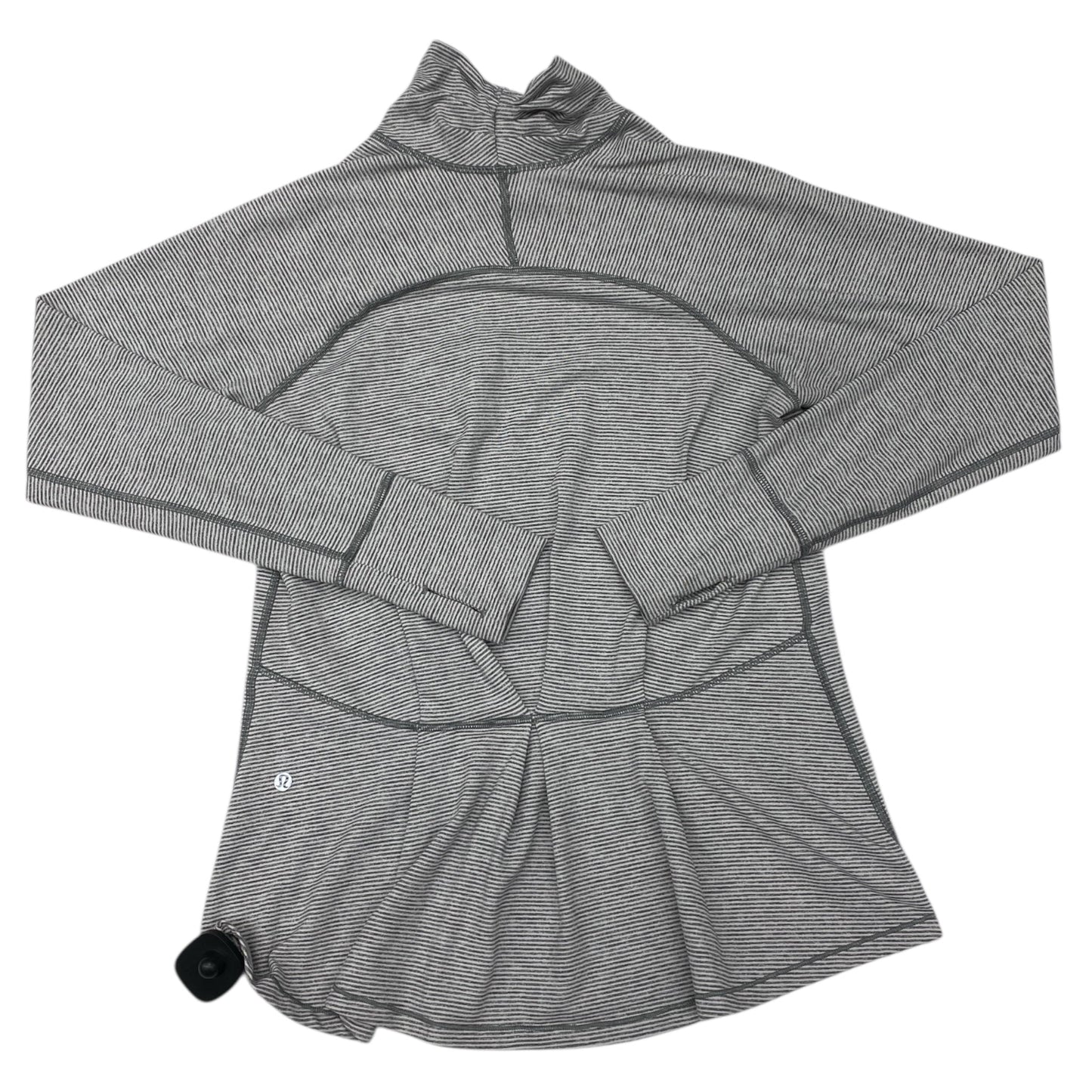 Athletic Top Ls Hoodie By Lululemon In Grey & White, Size:M