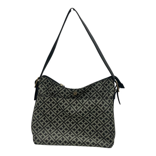 Handbag By Tommy Hilfiger In Black & Brown, Size:Medium