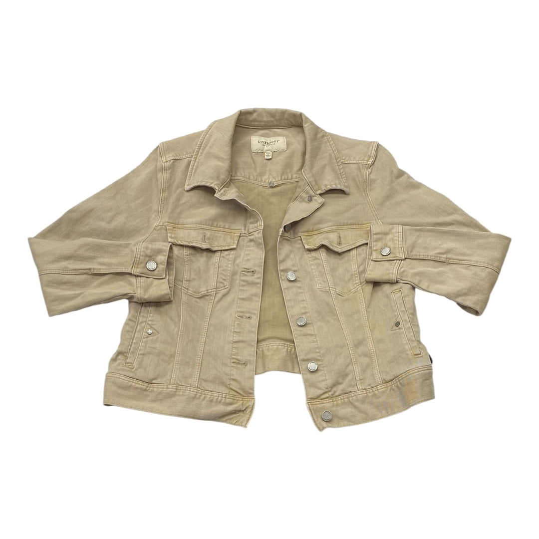 Jacket Denim By Liverpool In Tan Denim, Size:Lp