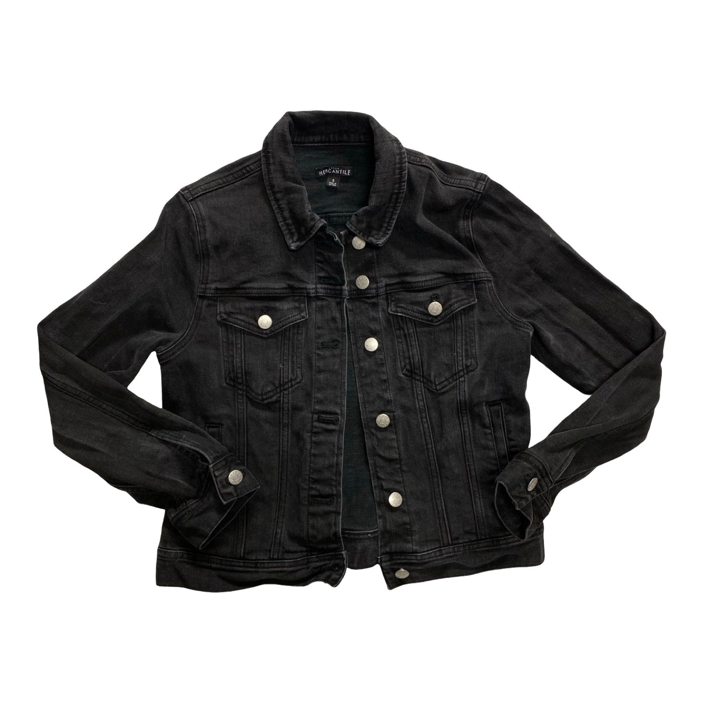 Jacket Denim By J. Crew In Black Denim, Size:S