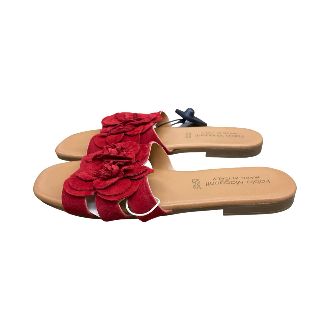 Sandals Flats By Clothes Mentor In Red, Size:8