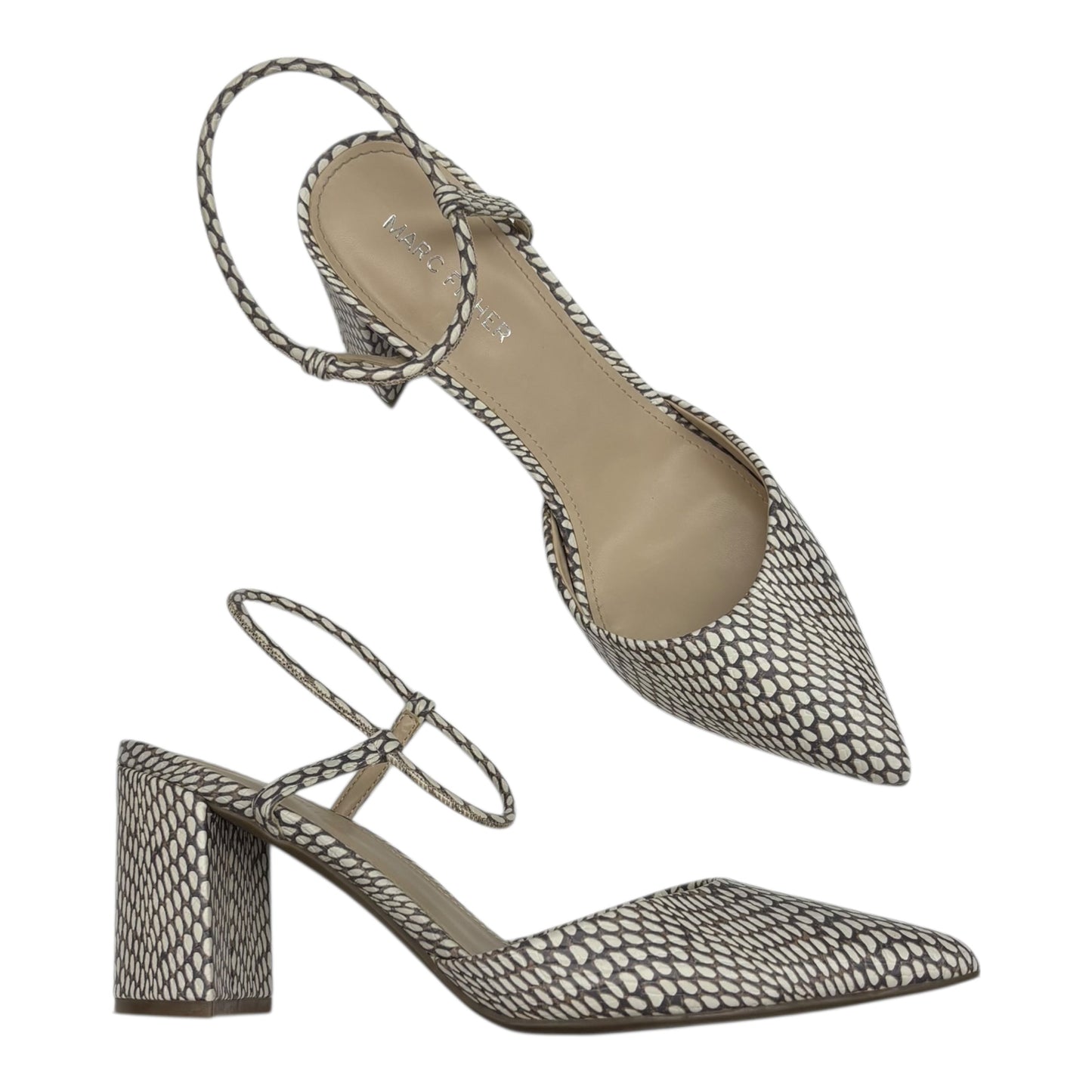 Shoes Heels Kitten By Marc Fisher In Snakeskin Print, Size:7.5