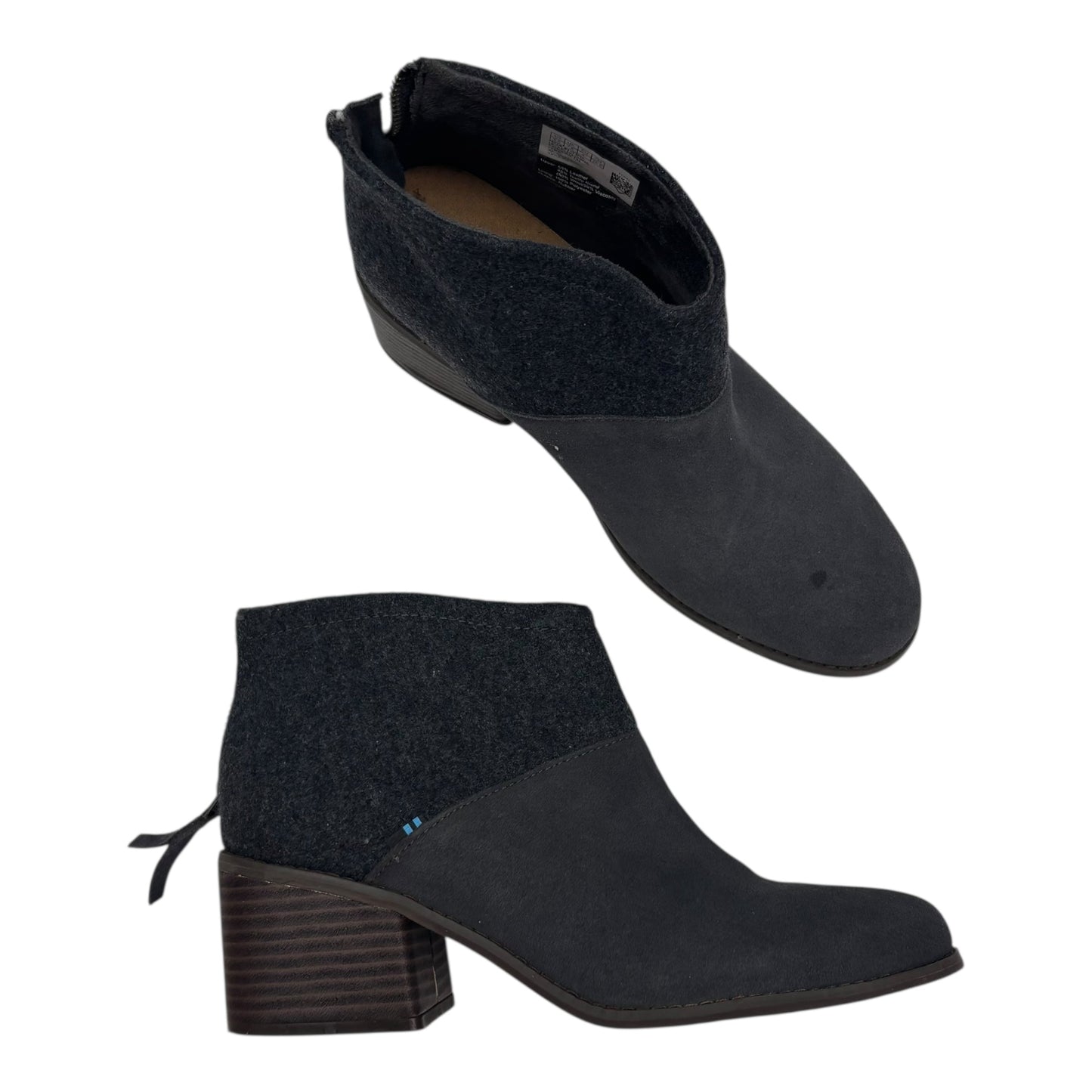 Boots Ankle Heels By Toms In Grey, Size:9.5