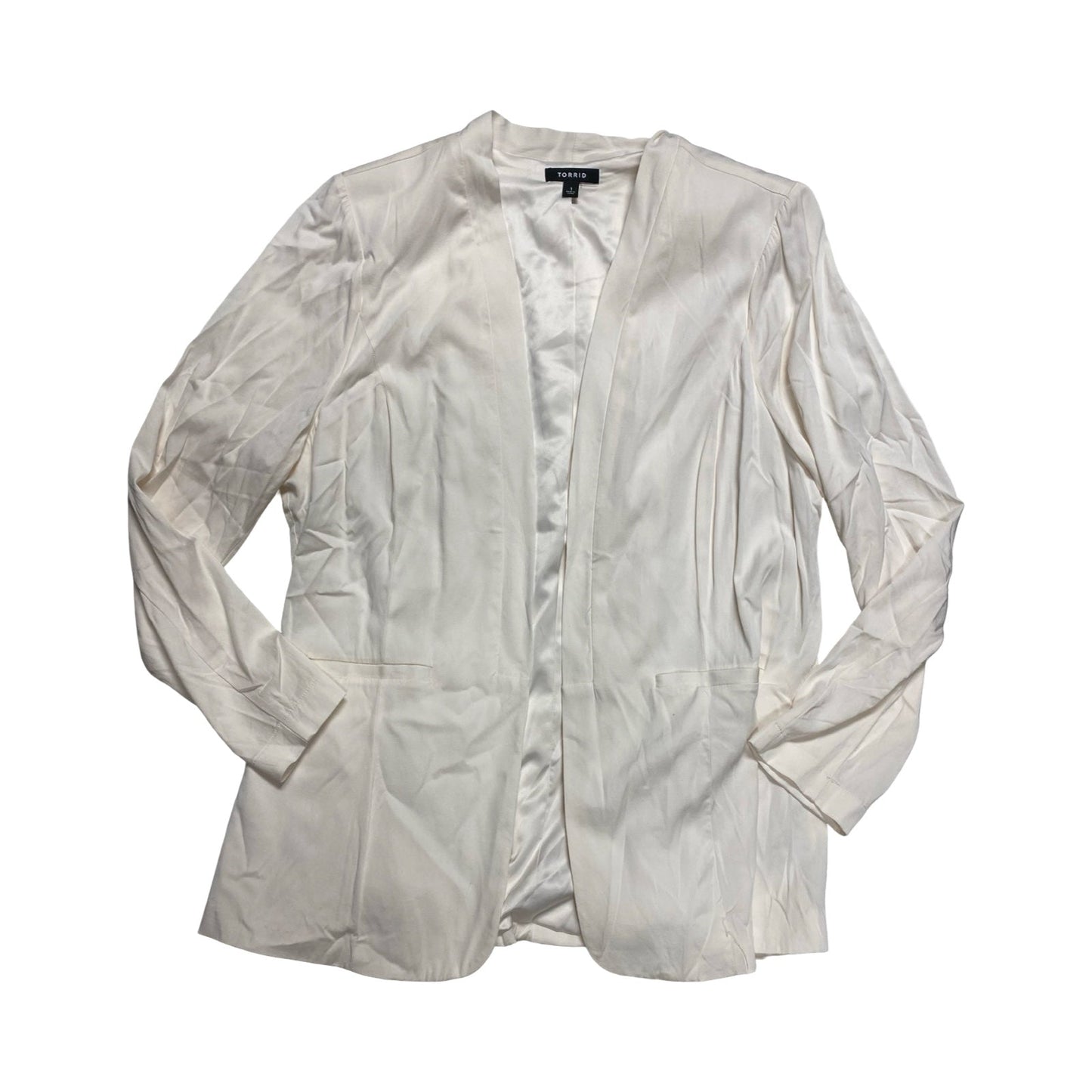 Blazer By Torrid In Cream, Size:1X