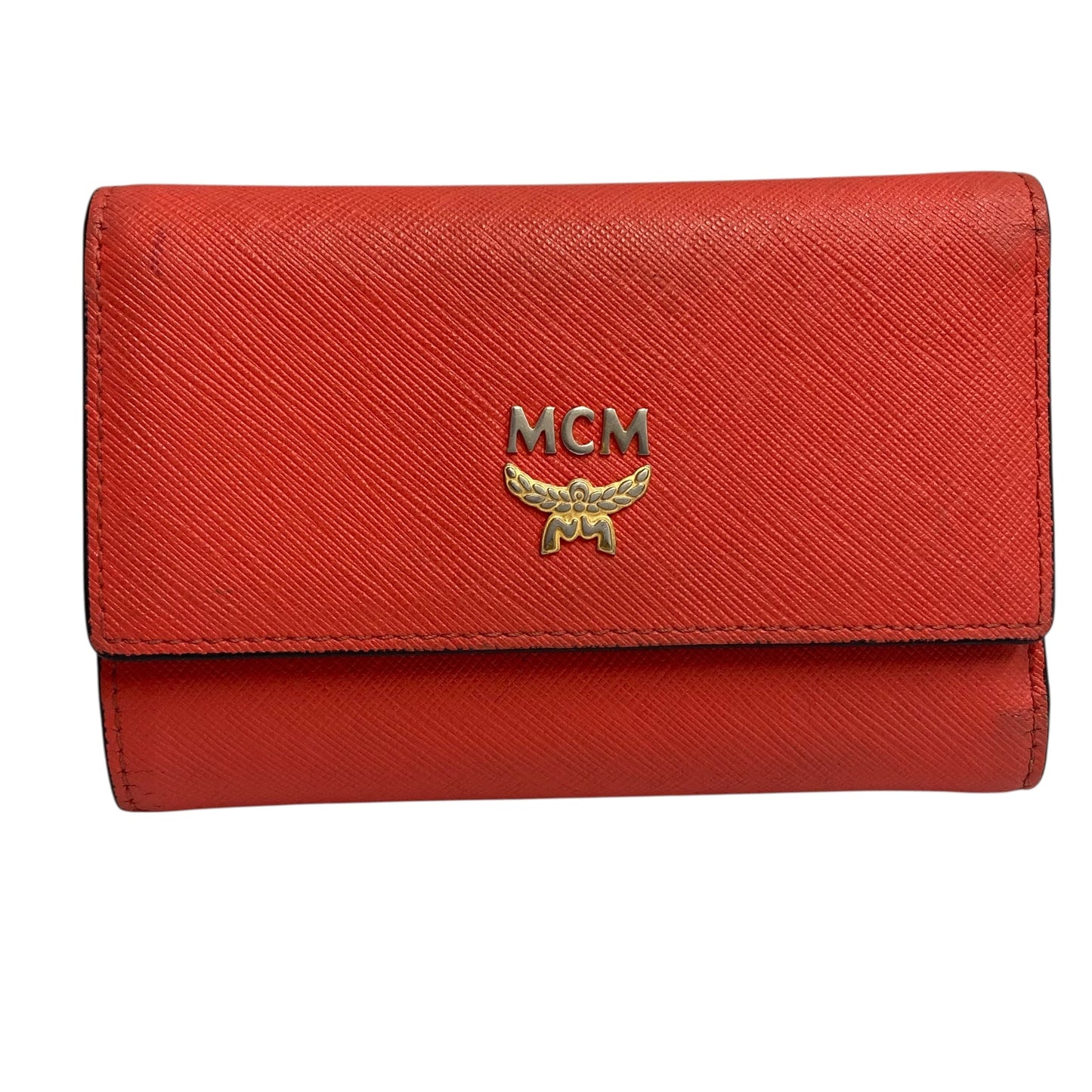 Wallet Luxury Designer By Mcm In Coral, Size:Medium