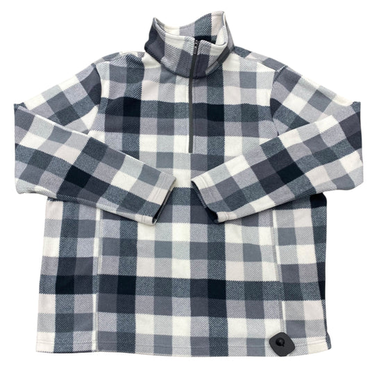 Athletic Fleece By Lands End In Grey & White, Size:1X