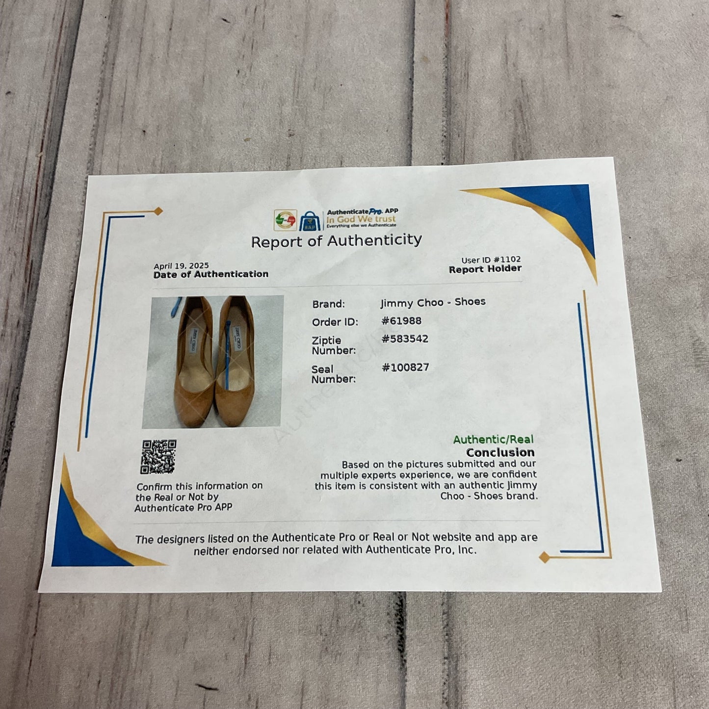 Shoes Luxury Designer By Jimmy Choo In Tan, Size: 39.5