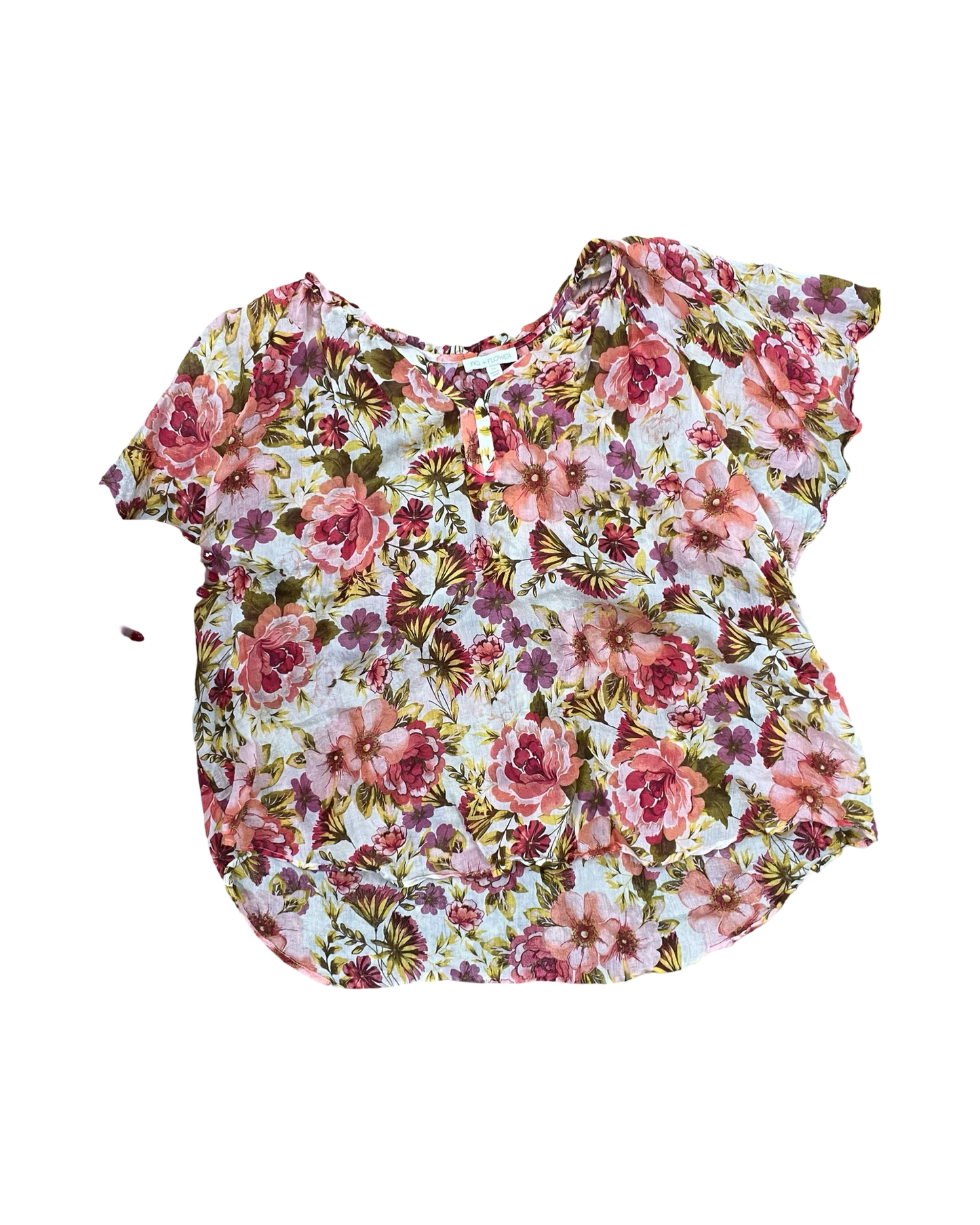 Top Ss By Figuero & Flower In Cream & Orange, Size:Xl