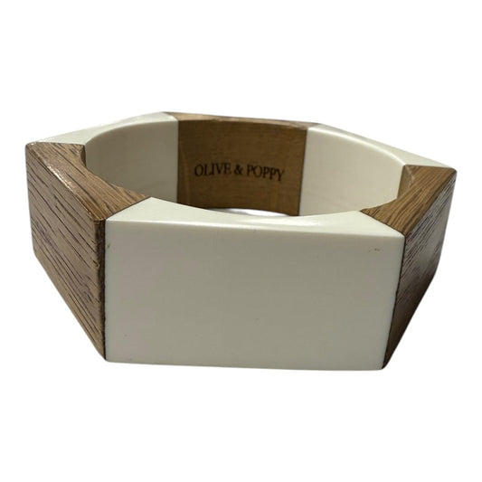 Bracelet Bangle By olive & poppy In Tan & White