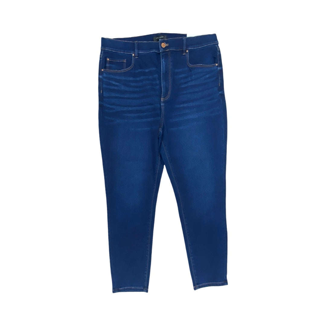 Jeans Skinny By Ann Taylor In Blue Denim, Size:16
