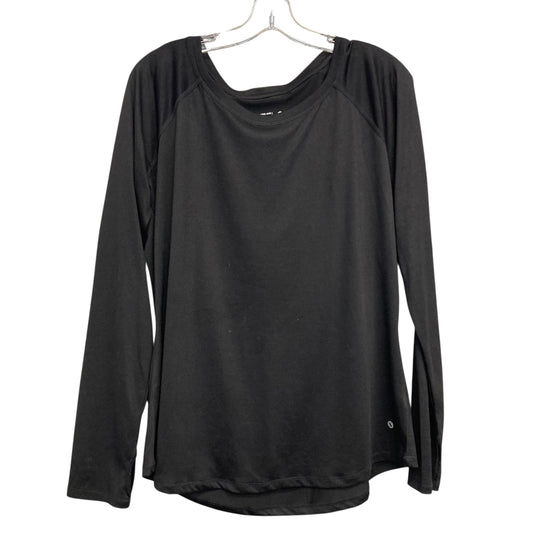 Athletic Top Ls Collar By Xersion In Black, Size:L