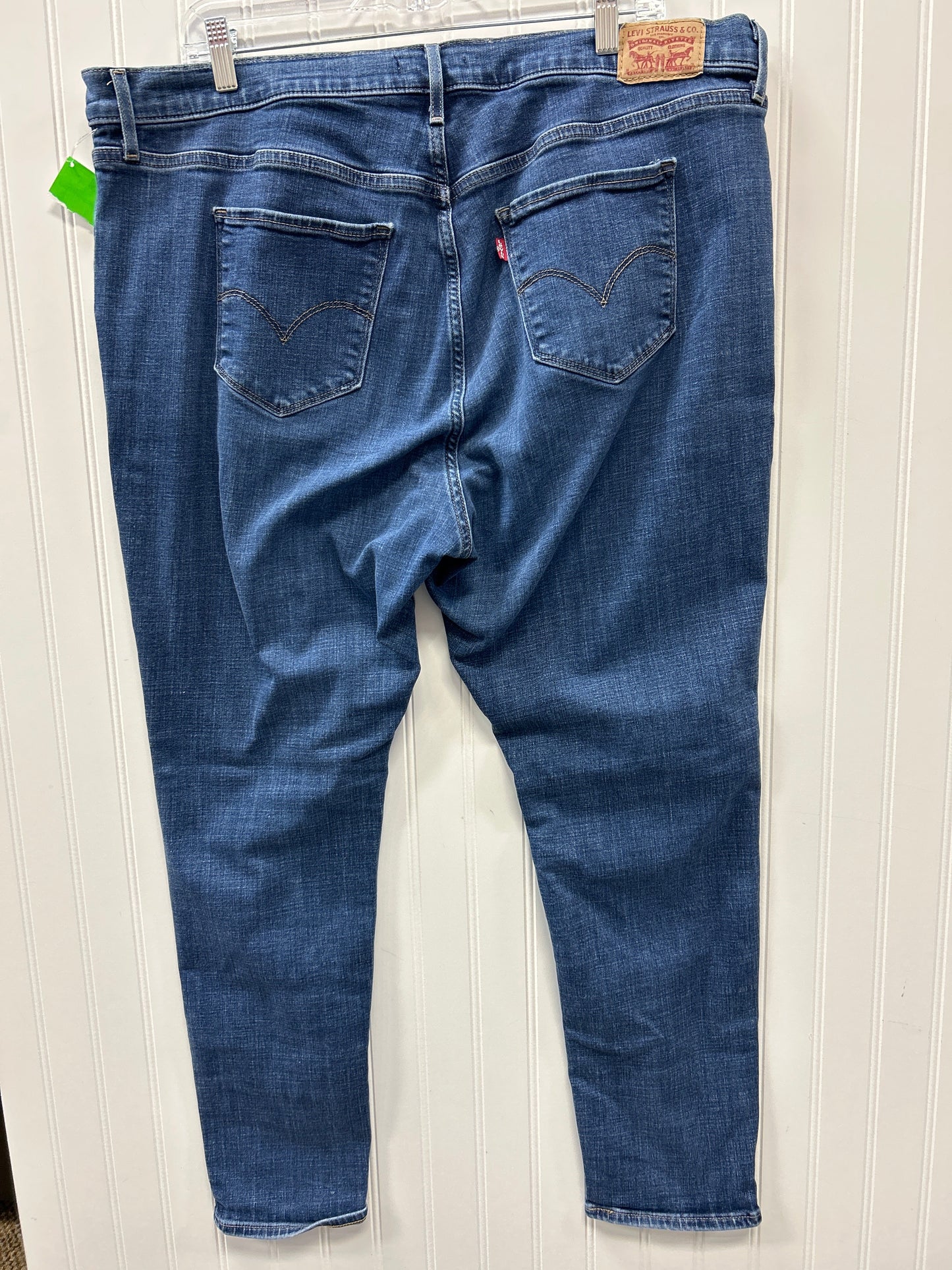Jeans Skinny By Levis In Blue Denim, Size:18