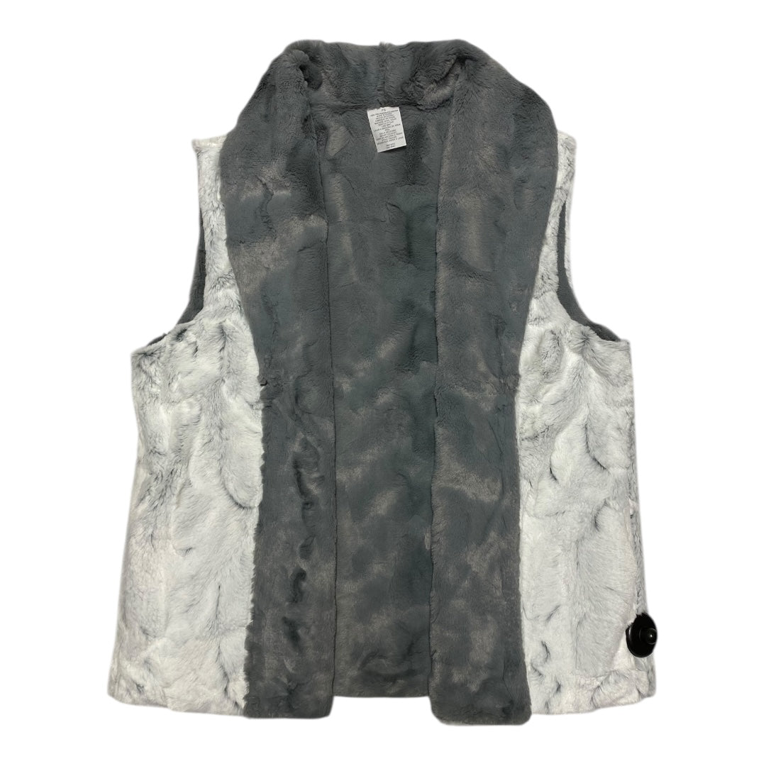 Vest Faux Fur & Sherpa By Alfred Dunner In Grey & White, Size:Sp