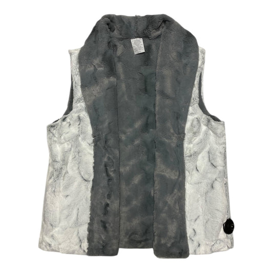 Vest Faux Fur & Sherpa By Alfred Dunner In Grey & White, Size:Sp