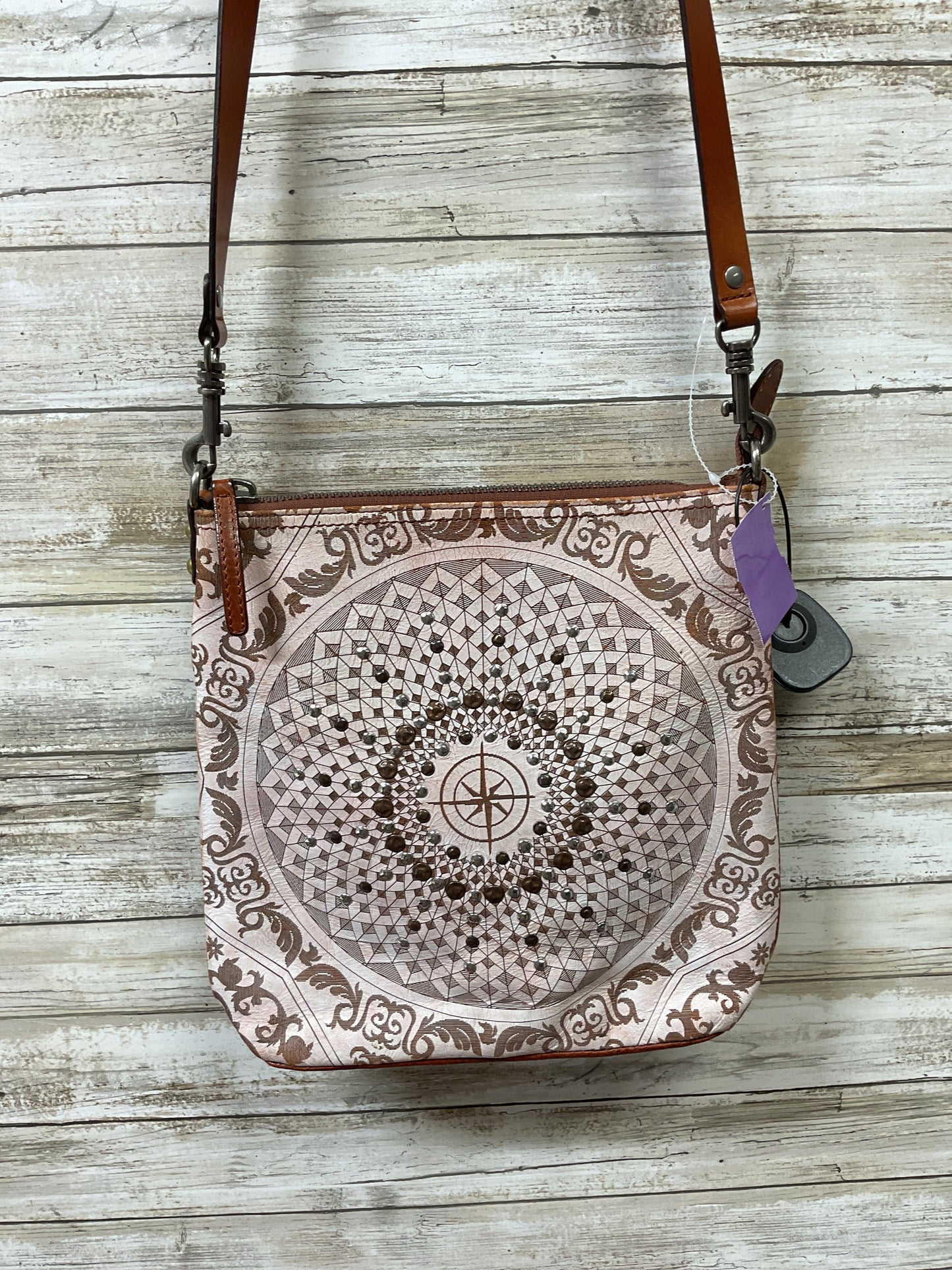 Crossbody Leather By Cmb In Brown, Size:Medium