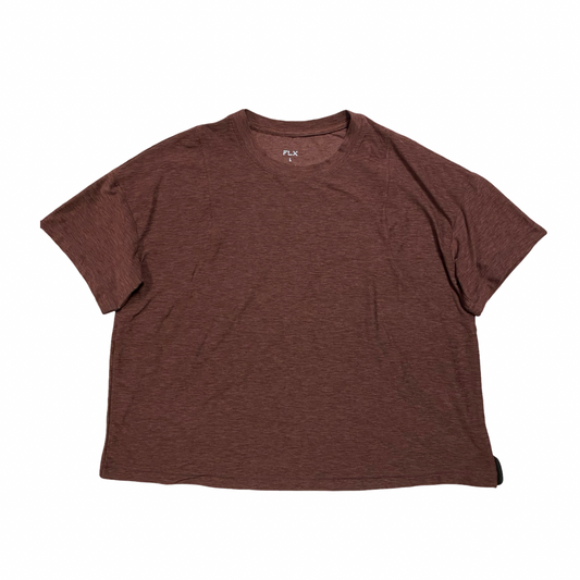 Athletic Top Ss By Flx In Maroon, Size:L
