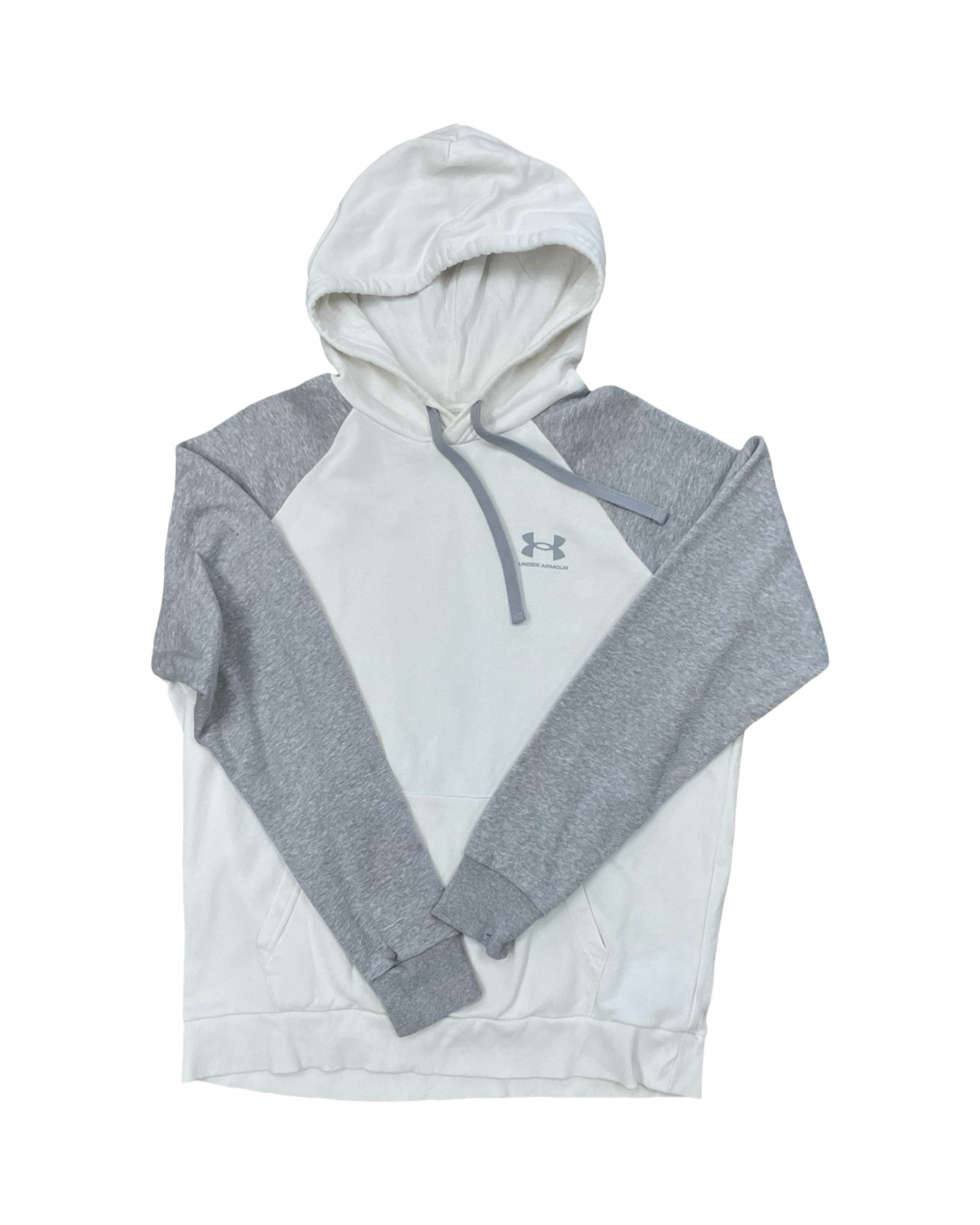 Sweatshirt Hoodie By Under Armour In Grey & White, Size:L