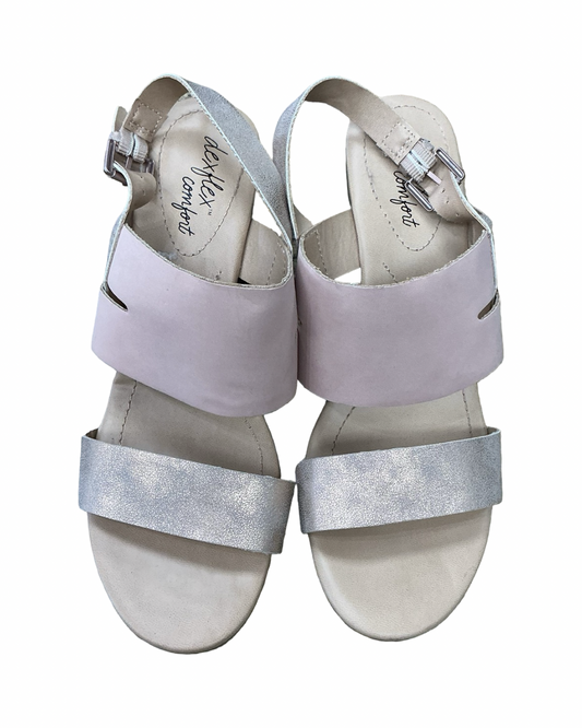 Sandals Heels Block By Dexflex In Tan, Size:8.5