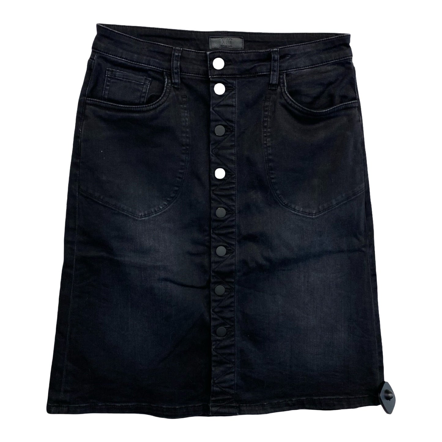 Skirt Midi By Kut In Black Denim, Size:8
