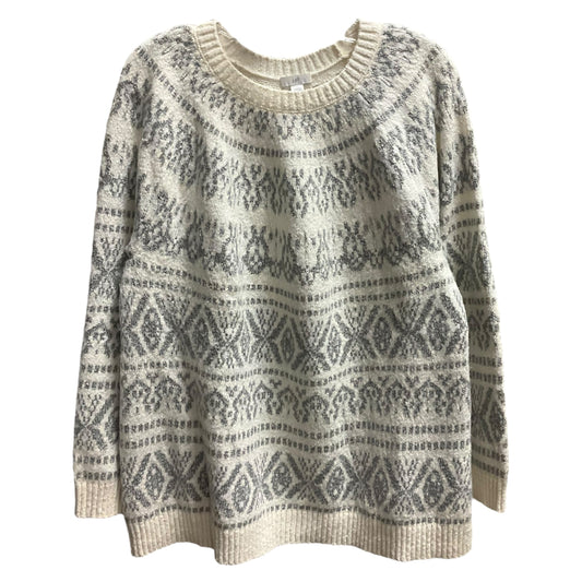 Sweater By J. Jill In Cream & Grey, Size:L