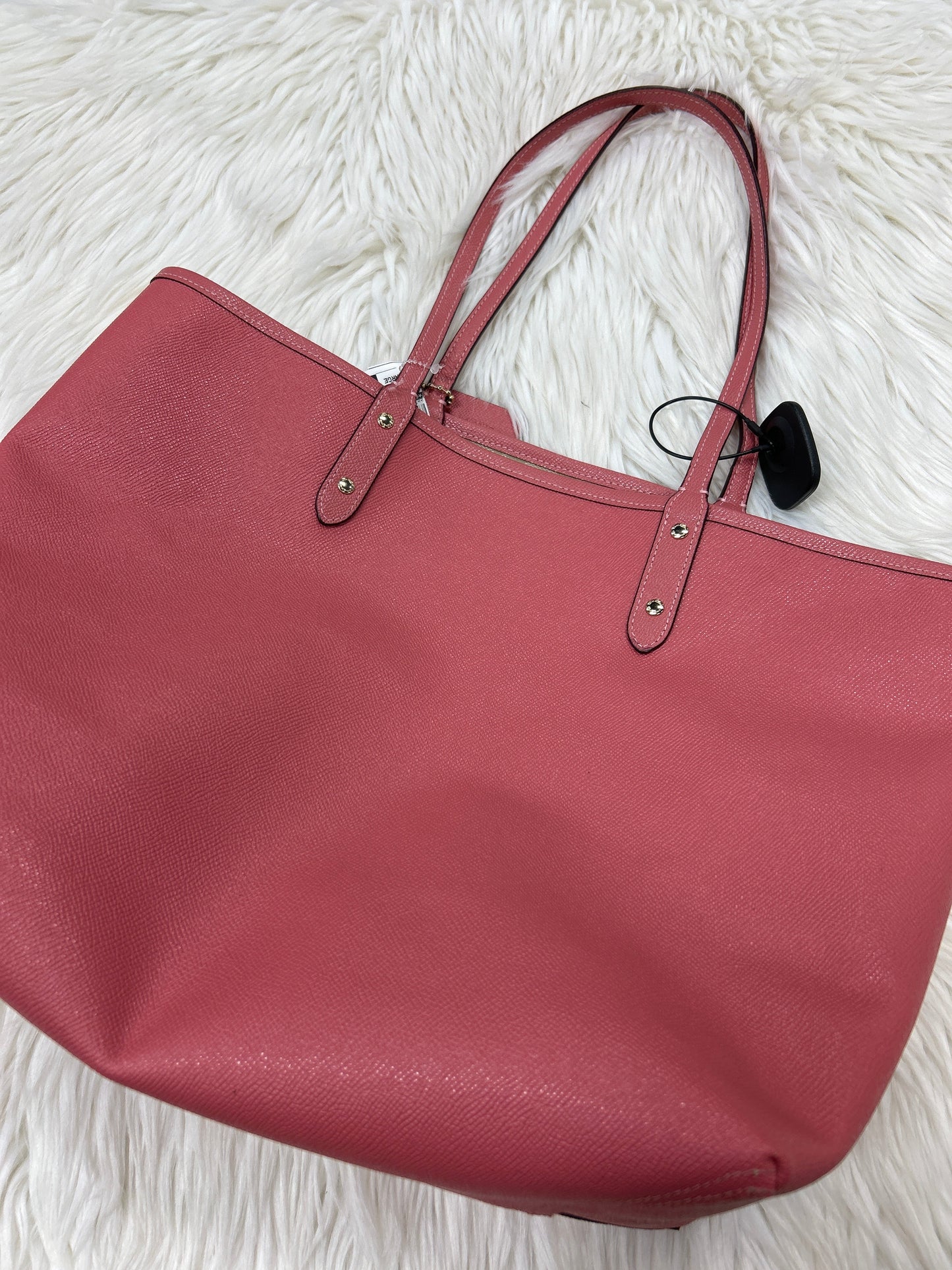 Handbag Designer By Coach In Pink & Tan, Size:Large