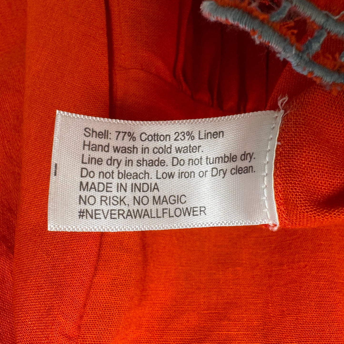 High Neck Top Short Sleeve By Never A Wallflower In Red/Orange, Size: M