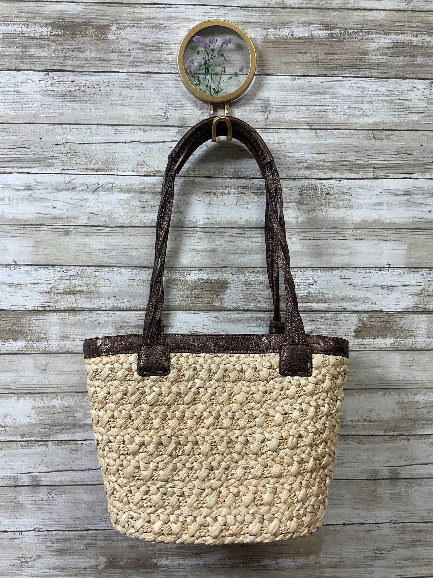 Handbag By Brighton In Brown & Cream, Size:Small