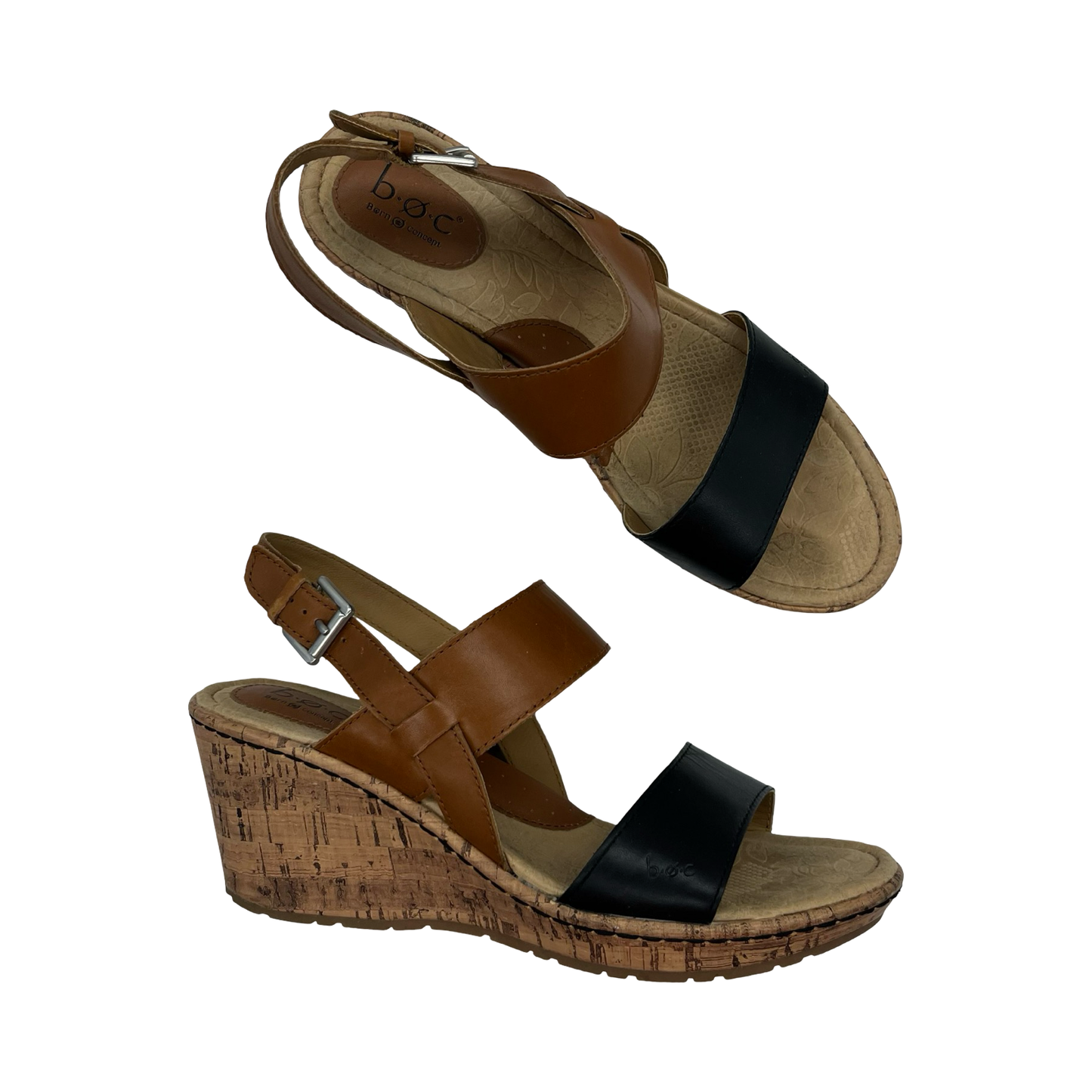 Sandals Heels Wedge By Boc In Brown, Size:0