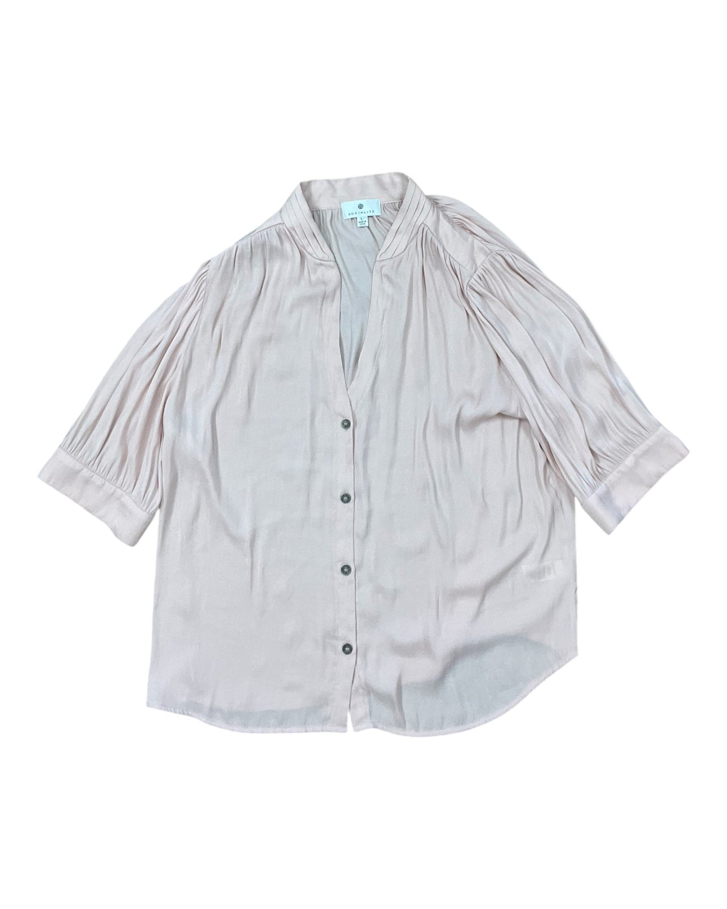 Blouse Ss By Socialite In Pink, Size:L