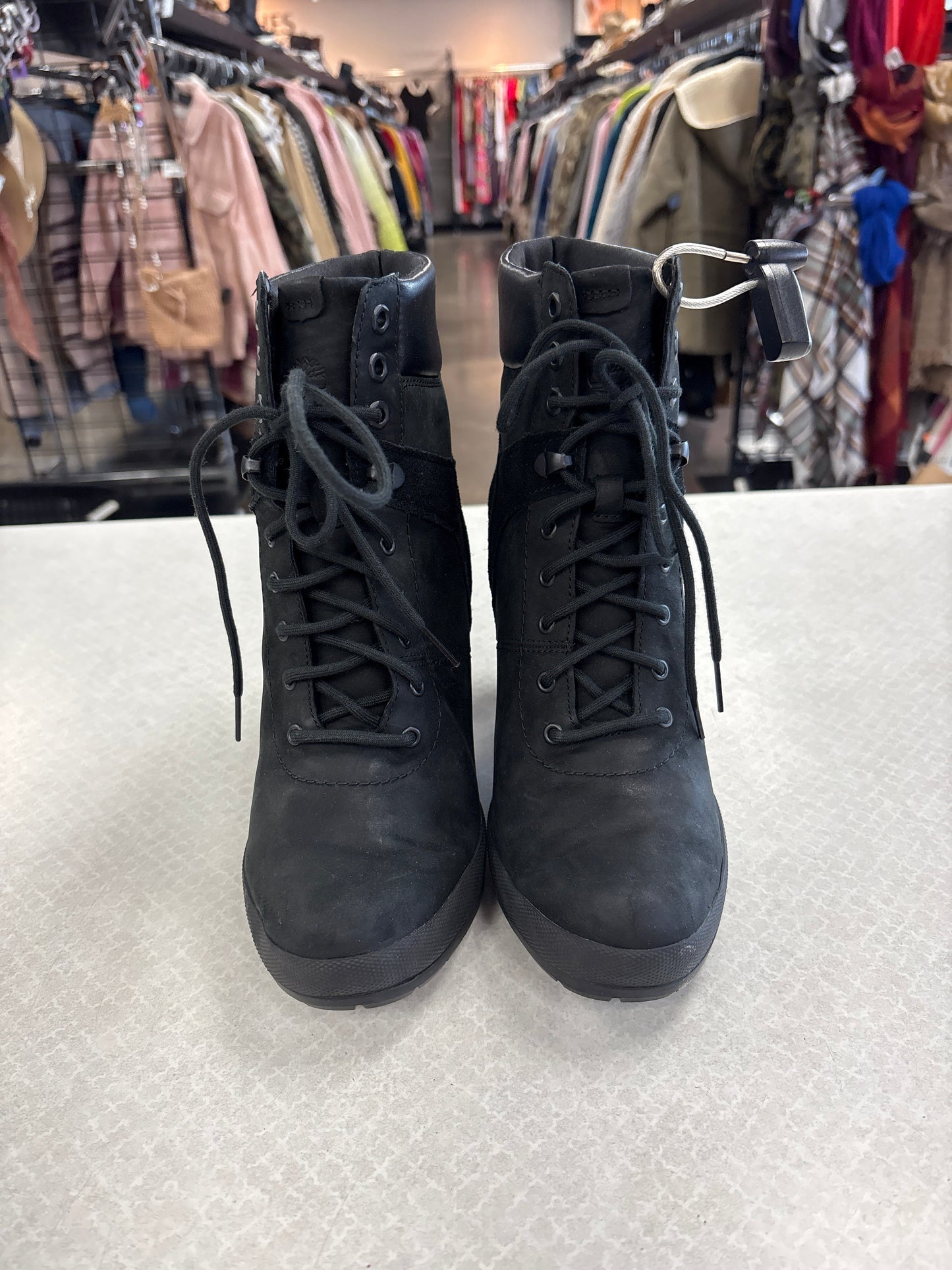 Boots Ankle Heels By Timberland In Black, Size:9.5