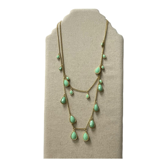 Necklace Layered In Gold & Green