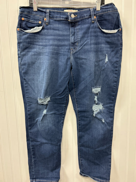 Jeans Boyfriend By Levis In Blue Denim, Size:14
