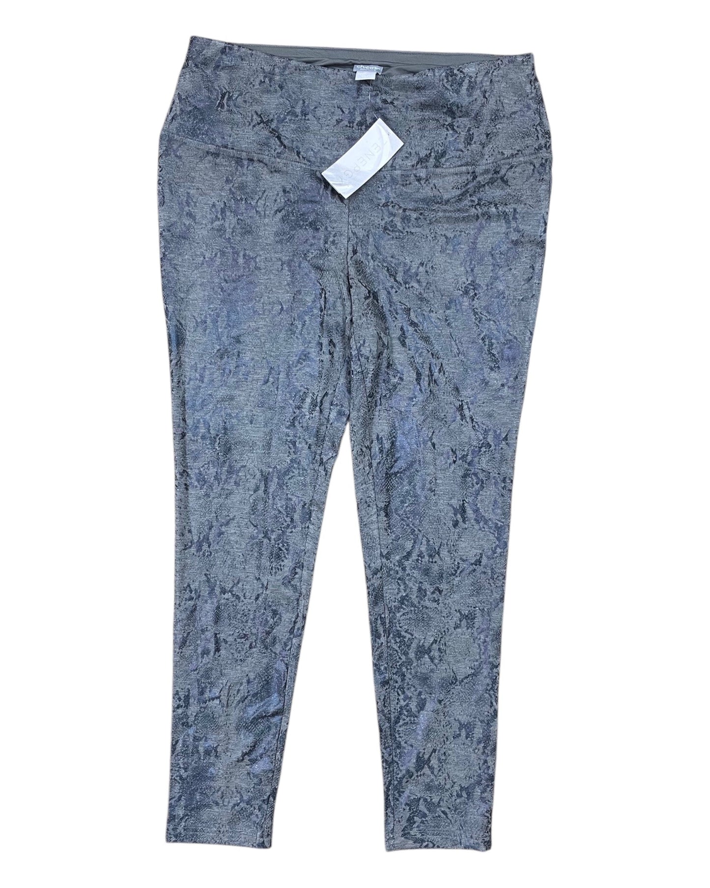 Pants Leggings By Chicos In Blue & Grey, Size:L