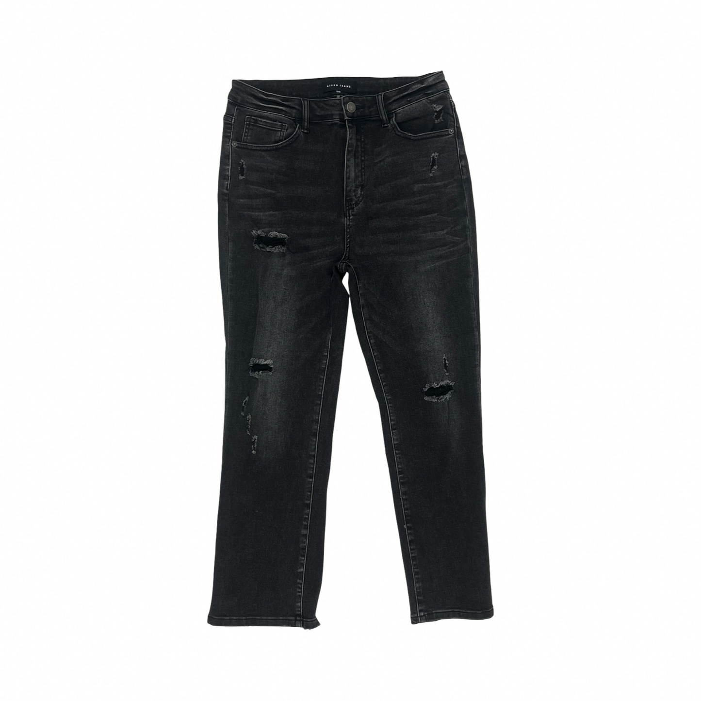 Jeans Boot Cut By Risen In Black Denim, Size:12