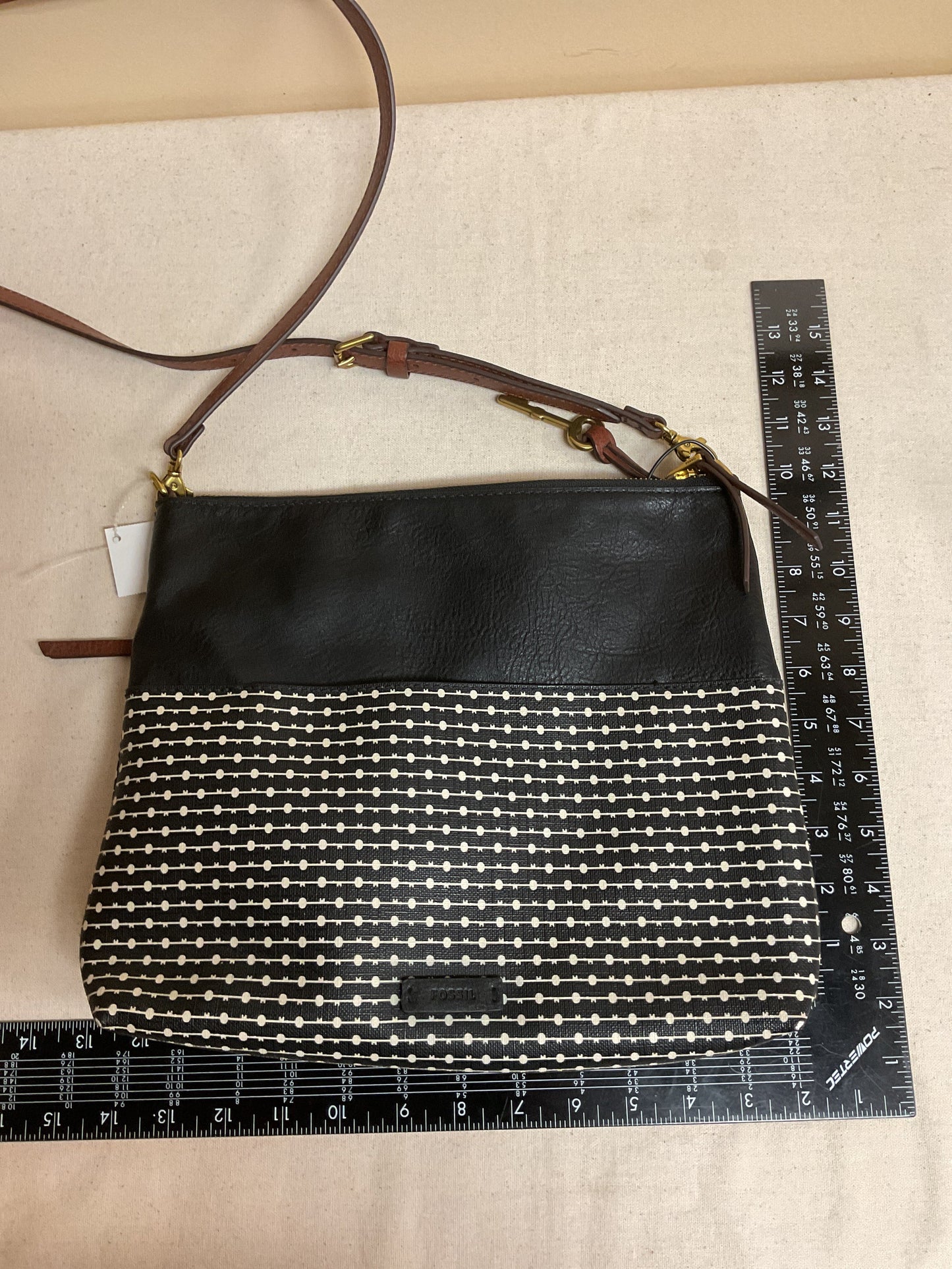 Crossbody By Fossil In Black & Brown, Size:Medium