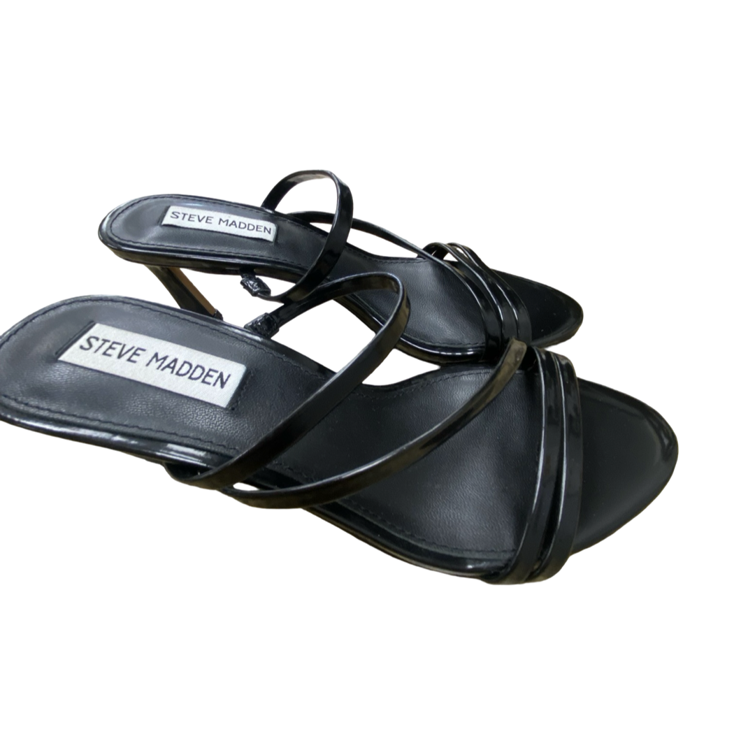 Sandals Heels Kitten By Steve Madden In Black, Size:6.5