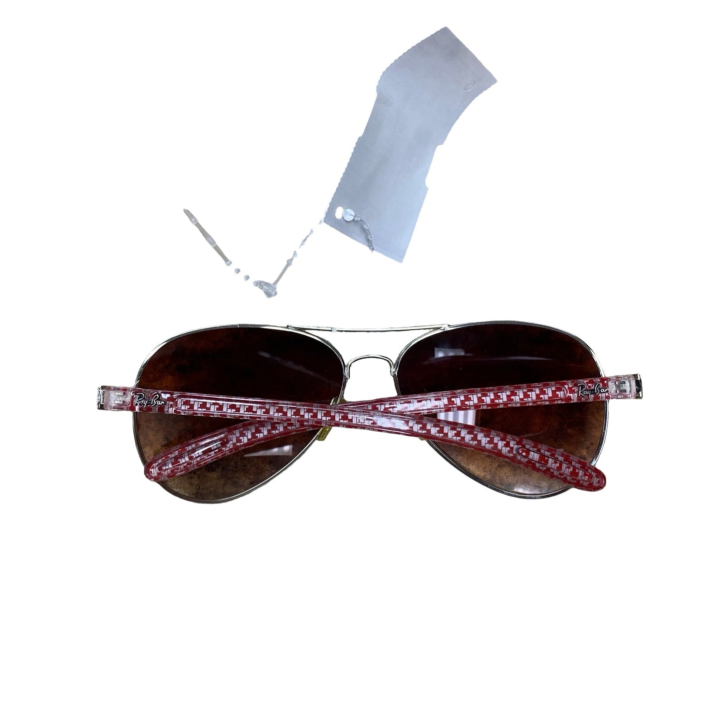 Sunglasses Designer By Ray Ban In Gold, Size: