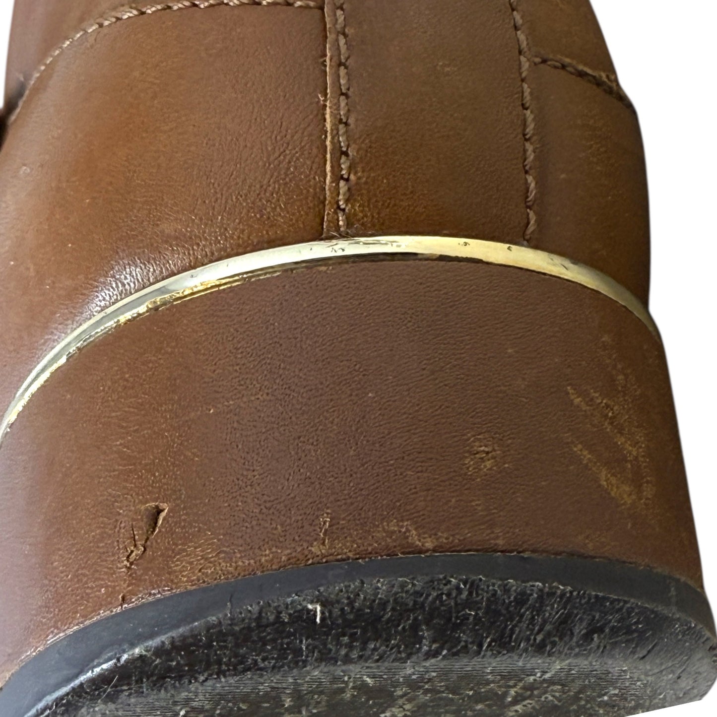 Sofia Leather Riding Boots Designer By Tory Burch In Tan, Size: 7.5