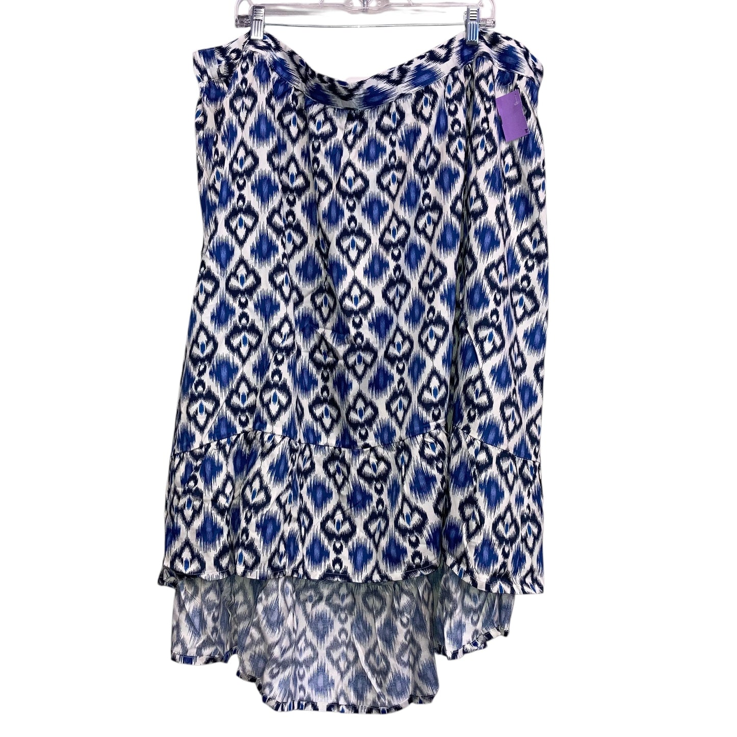 Skirt Midi By Destination 365 In Black & Blue, Size:3X