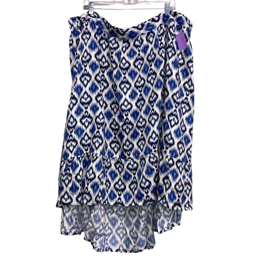 Skirt Midi By Destination 365 In Black & Blue, Size:3X